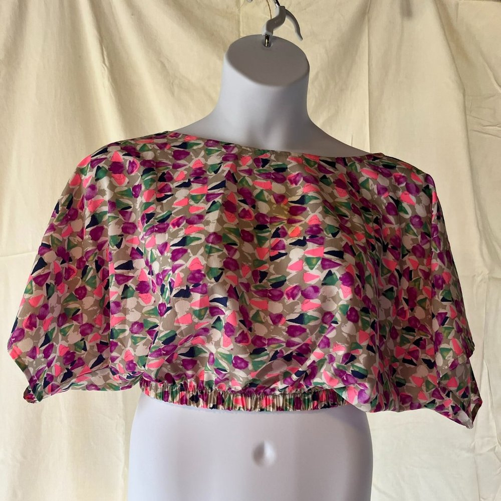 Jibri Geo Print Cropped Blouse